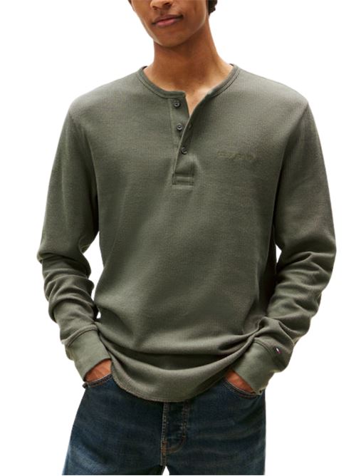 T-shirt slim fit trama a nido d'ape Tommy Jeans | DM0DM21812GY1